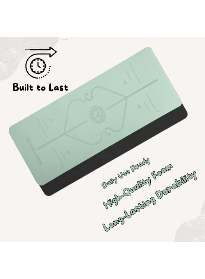 بلا نهاية حصيرة يوغا Endless من TPE بسماكة 8 مم | مانعة للانزلاق وصديقة للبيئة مع حقيبة حمل | لون أخضر | مثالية لليوغا والبيلاتس والتمارين المنزلية وتمارين الأرض (183×61×0.8 سم) - Image 4